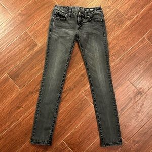 MISS ME Jeans Black Skinny Low Rise Stitched Pocket JD103853 Size 28